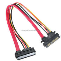 Kabel Data ekstensi daya Data pria ke wanita SATA 22PIN 30CM harga pabrik kabel Data Hard Disk Sata 7 + 15 Pin