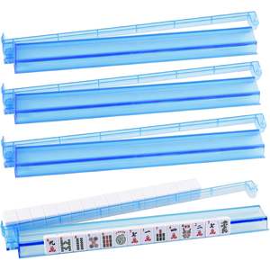 Ensemble de table de mahjong moderne en acrylique tout-en-un pour 4 joueurs, avec support de tuiles transparent et pousse-tuiles, ensemble de jeu universel fabriqué en Chine - Product Image 1