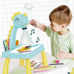 Samtoy bambini apprendimento proiezione pittura macchina tavolo da disegno proiezione bambini tavolo da disegno con luce di musica
