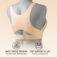 Soutien-gorge correcteur de posture pour femme, fermeture avant, push-up, anti-affaissement, soutien dorsal, sans couture, invisible, liftant, respirant, lingerie