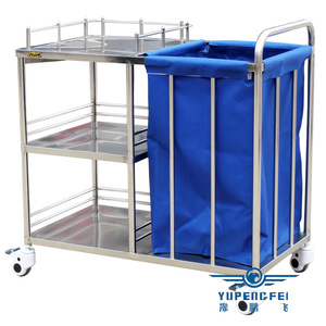 Yu Pengfei Stainless Steel Trolley 900x500x1050mm Hospital Waste Cart With <b>Wheels</b> Waterproof Linen Storage - Product Image 3