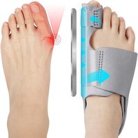 Set Korektor Bunion Besar Ortopedi Abu-abu yang Dapat Disesuaikan, Anti Selip, Bahan Tekstil, untuk Wanita/Pria, Satu Ukuran, Logo Dapat Disesuaikan, 2 X Pelurus Jari Kaki