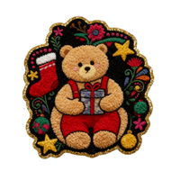 Lot de patchs brodés vintage en chenille pailletée thermocollants avec logo et forme personnalisés – Échantillon disponible en 7 jours