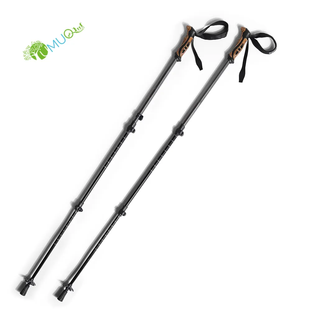 Yeuuq — bâtons de Trekking télescopiques en aluminium personnalisés, composé de liège, bâtons durables pour marcher, canettes