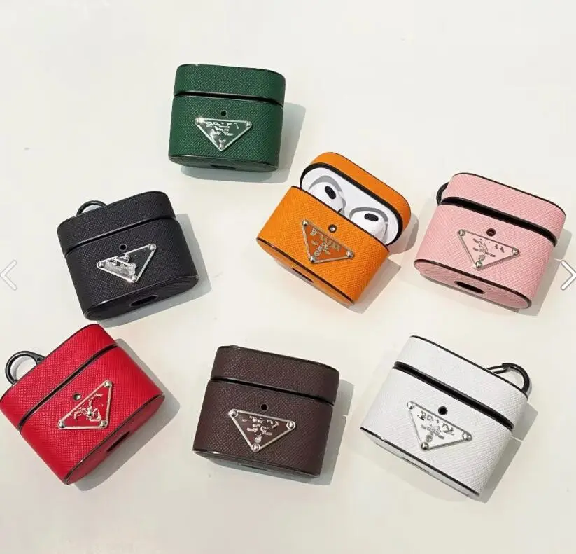 Casing gaya mewah Airpods2 airpods3, pelindung desainer untuk Airpods pro kulit PU cangkang earphone