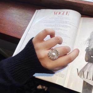 Bague en argent pur S925 avec perle d'eau douce naturelle en forme de feuille de lotus, diamant, ronde, 8-7 mm, sans défaut, tendance - Product Image 3