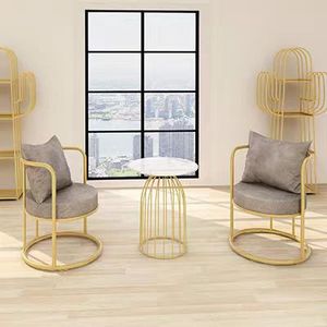 Internet Celebrity Beauty Salon Tables and Chairs Casual <b>Cream</b> Style Light Luxury Chairs <b>Sofas</b> Negotiation for Simplicity - Product Image 2
