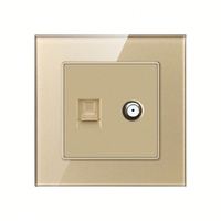 White 86 Type Wall Network Cable Switch Socket Household Wired Closed Circuit Tv and Optical Fiber Network Panel Tv Computer