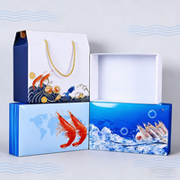 Kotak Kemasan Makanan Laut Beku Berlapis Spons Bahan Daur Ulang Tahan Air TongKun, Kardus Bergelombang untuk Transportasi Dingin, Food Grade, Logo Custom