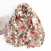 Imprimé longue écharpe femmes lumière luxe Style chaud fleur châle mode Protection contre le froid cou écharpe Hijab