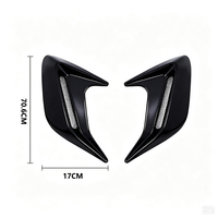 2 pièces de décorations auto-adhésives pour l'extérieur de voiture, motif fibre de carbone, pour ailes latérales, couvercles d'aération type « ailettes de requin » et prises d'air de capot, pour modification automobile