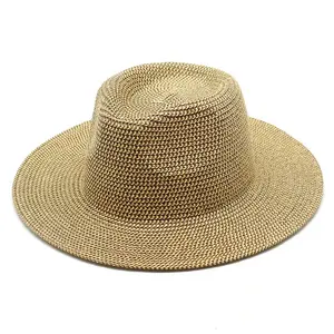 Moda özel Fedora hasır şapka erkek kadın yaz plaj Panama şapkası