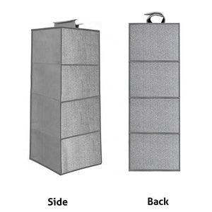 Storage Hanging Closet <b>Shelves</b>,fabric Closet Hanging Organizer,4 <b>Shelf</b> Closet Hanging Organizer with <b>Hooks</b> - Product Image 2