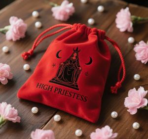 Bolsa Protectora de Terciopelo para Cartas 2025 con Diseño Estampado, Reciclable, con Cordón, para Juegos de Mesa, Dados, Cartas de Tarot - Product Image 5