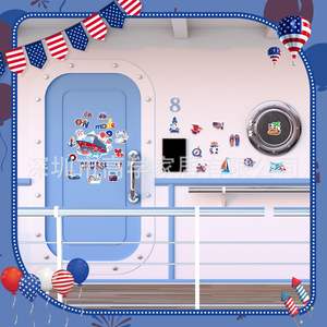 Aimant de pare-chocs à rayures du drapeau national pour croisière maritime du 4 juillet, le plus vendu pour l'exportation, autocollant mural pour porte de bateau de croisière pour la Journée de l'Indépendance - Product Image 3