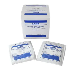 Hisopo de gasa estéril médica de alta calidad, 4x4, 12 capas, a la venta