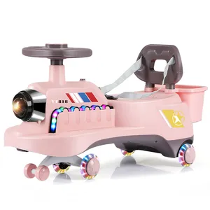 Best Verkopende Oem Kinderen Wiebelen Ride-On Auto 'S Speelgoed 360 Graden Rotatie Flitser Pu Wiel Met Muziek En Lichte Baby Swing Auto Voor Kind