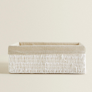Woven Storage <b>Basket</b> Set Rectangle Handmade Three Piece L36x27x13cm M32x24x12cm S28x20x10cm For Home Cosmetic <b>Wardrobe</b> Snack - Product Image 2