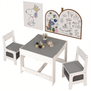 Ensemble de table pour enfants table d'activités en bois 3 en 1 avec tiroir de rangement pour les tout-petits dessin lecture artisanat pépinière salle de jeux - Product Image 1