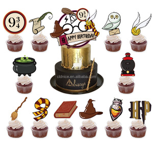 Joli <span class=keywords><strong>Harry</strong></span> anniversaire <span class=keywords><strong>Potter</strong></span> fête décoration joyeux anniversaire thème magique assistant magique école ballons dessin animé gâteau Topper - Product Image 3