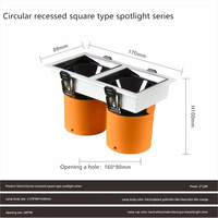 Spots encastrés d'intérieur, spot de plafond AC220V (±10%) 12W 2*12W anti-éblouissement COB, spot de plafond LED pour salon