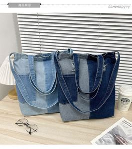 Customized Denim Bags in <b>Small</b> Quantity Factory Wholesale Women Large Capacity Shoulder Crossbody Bags - Product Image 3