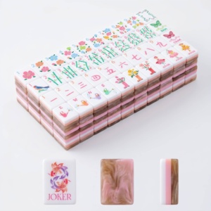 Marvelous Premium Acrylic Cloisonne Inspired Luxury Style Custom Logo <b>Mahjong</b> <b>Set</b> for Leisure and Social Gatherings - Product Image 3