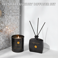 Diffuseur à bâtonnets en verre Felshare Private Label de luxe, écologique, sans sulfate, sans alcool, sans BPA, bougies parfumées 100 ml, 1 ensemble