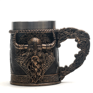 Tazas de cerveza de la muerte de acero inoxidable Angel Demon Scythe Handle Drink Cup As Halloween Horrible Tankard - Product Image 2