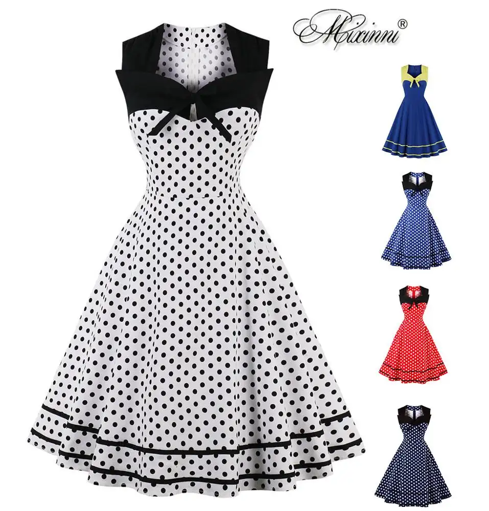 China Factory Direct Sale dot zipper plus-size big swing casual summer dresses women