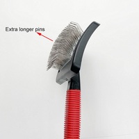 Brosse tranchante universelle à épingles courbées en acier inoxydable, épaisse et très longue, idéal pour les chiens
