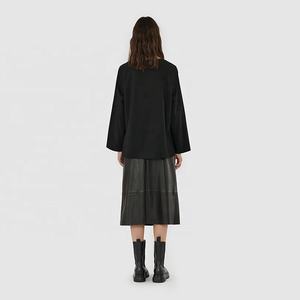 <span class=keywords><strong>Jupe</strong></span> <span class=keywords><strong>longue</strong></span> en faux <span class=keywords><strong>cuir</strong></span> droite noire simple de bureau de quantité minimale de commande basse pour les femmes - Product Image 5