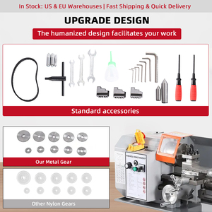 4-bước ròng rọc 7 "x 14" <span class=keywords><strong>DC</strong></span> động cơ tiết kiệm năng lượng tiếng ồn thấp <span class=keywords><strong>mini</strong></span> Kim Loại máy tiện - Product Image 3