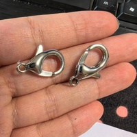 Vente en gros de fermoir à pince de homard en acier inoxydable de 25mm pour bijoux, bracelets en pierres précieuses et cordon en cuir.