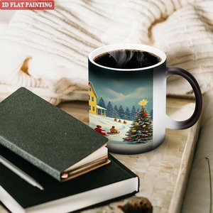 Black Frosted <b>Ceramic</b> Mug 11oz Heat Sensitive Coffee Tea <b>Cup</b> Daily Use - Product Image 3