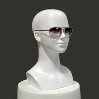 Mannequins Têtes Féminins en Fibre de Verre Blanc Laqué pour Présenter Lunettes de Soleil, Écharpes et Chapeaux