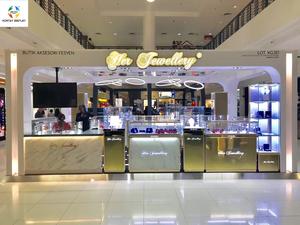 Projeto e iluminação personalizada luxuosa fábrica do kiosk das jóias do centro de compras atacado estilo diferente jóias vidro <span class=keywords><strong>showcase</strong></span> - Product Image 2