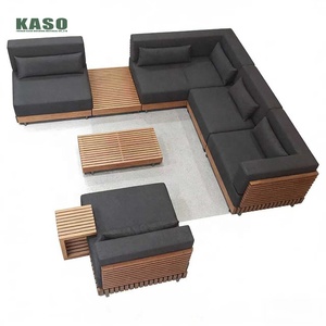 Juego de <span class=keywords><strong>Muebles</strong></span> de Sofá Moderno para Exterior de Madera de Teca, Modular, Impermeable, de Lujo, para Jardín, Junto a la Piscina, Patio, Hotel y Resort - Product Image 2
