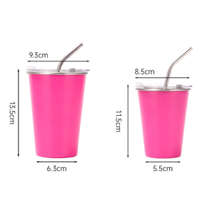 DF Nouvelle Tasse Isotherme en Acier Inoxydable Rose Rouge Qualité Alimentaire 350ML – Conception Épaissie Portable pour Camping & Curling - Product Image 2