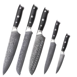 Juego De Cuchillos <span class=keywords><strong>Para</strong></span> Cocina Juego De Cuchillos De Cocina Foged Juego De Cuchillos De <span class=keywords><strong>Chef</strong></span> Profesional De Acero De Damasco De 5 Piezas Con Mango G10 - Product Image 1