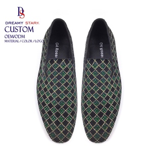 Chaussure mocassin artisanale Dreamy Strark pour homme, pour mariage, couleur verte, design personnalisé, chaussures mocassin pour homme - Product Image 3