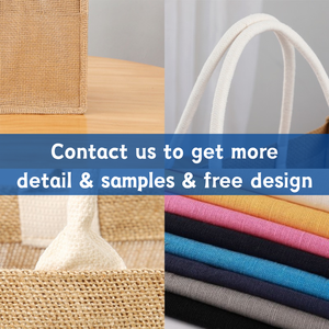 حقائب تسوق كبيرة قابلة لإعادة الاستخدام مصنوعة من الخيش الطبيعي مع طباعة شعار مخصص بالجملة، حقيبة حمل من الجوت للهدايا والترويج - Product Image 2