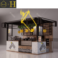 Kiosque de café en bois massif de café de conception de décoration intérieure populaire avec l'armoire de nourriture de centre commercial intérieur de haute qualité