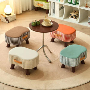 Piccolo mobile basso sgabello pouf in <span class=keywords><strong>legno</strong></span> morbido borsa poggiapiedi per soggiorno divano tavolo da tè novità decorazione creativa per la casa - Product Image 1