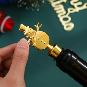 Christmas Snowman <b>Bottle</b> <b>Stopper</b> Metal Wine Preservation Seal Party Gift - Product Image 2