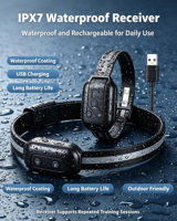 Collier de dressage pour chien à distance 1000M, étanche IPX7, 100 niveaux de choc, vibration, bip, prend en charge 3 chiens, rechargeable pour chiens de toutes tailles