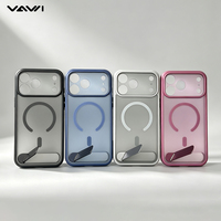 Étui de téléphone portable magnétique transparent antichoc en métal pliable VAWI B519 pour iPhone 18/17 Pro Max