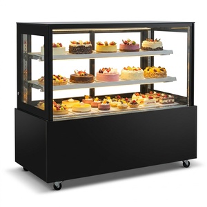 Vitrine Réfrigérée Commerciale à Angle Droit pour Gâteaux, avec Vitre Anti-Buée et Réglable, pour Boulangerie - Product Image 3