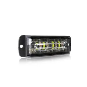 Ece R10 Goedgekeurd Slanke 12W 4 Led Lineaire Wit Amber Emergency Hazard Strobe Lights Inbouw Led Waarschuwingslampje LTD04L