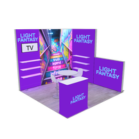 10x10 alat penerangan gratis latar belakang Portable SEG Counter pameran dagang kustom aluminium Display Booth